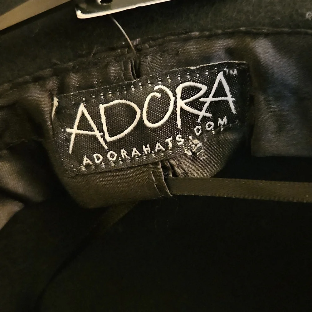 ADORA Black Felt Wide Brim Floppy Wool Hat
